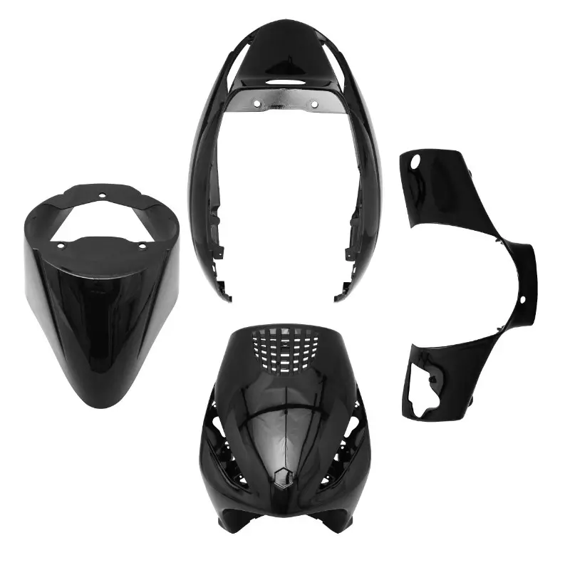 Anbauteile-Verkleidungssatz adaptierbar Piaggio 50 Zip 2000+ hochglanz schwarz Kit 4-teilig P2R