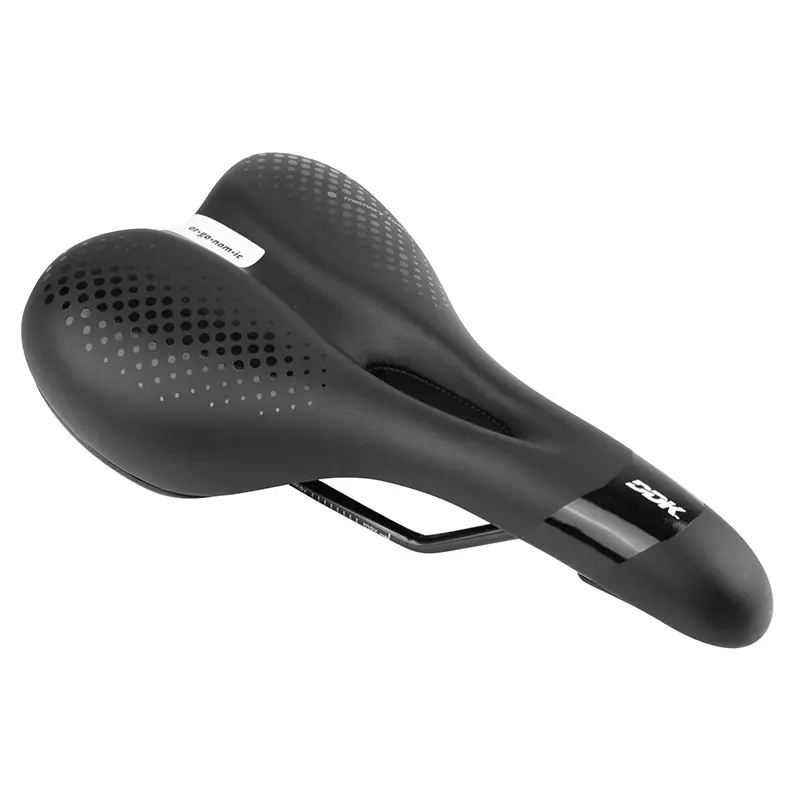 Selle Newton VTT-Trekking ergonomique homme athletic noir à mémoire de forme avec trou central 260x155mm