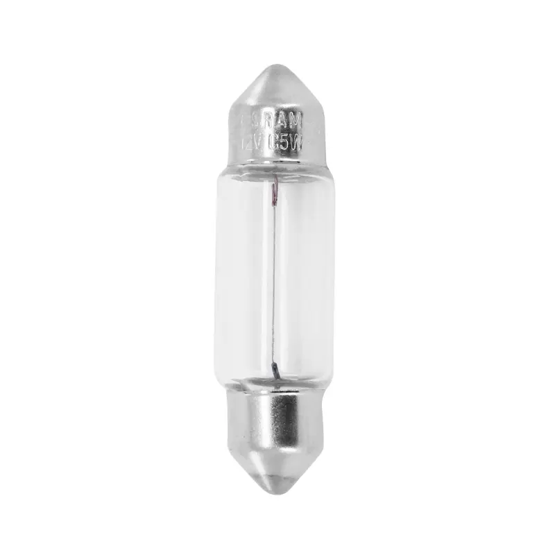 Ampoule-lampe standard 12V 5W culot SV8,5-8 (11X35) norme C5W navette blanc (feu arriere+stop) (vendu a l'unite) -Osram