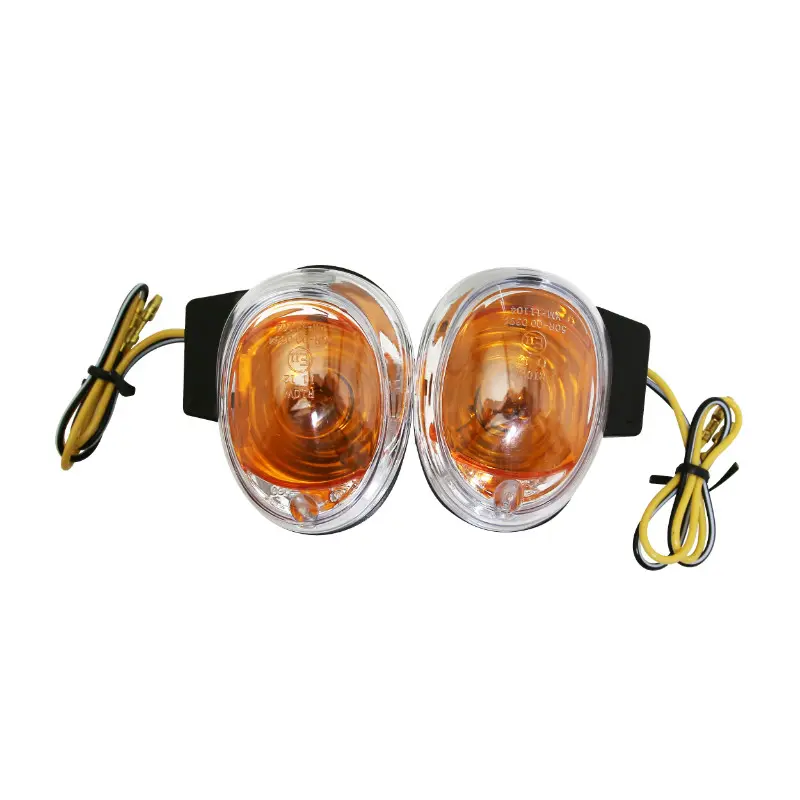 Clignotants adaptables MBK Booster 50 2004+ Yamaha BWS 50 2004+ Keeway Hurricane 50 avant transparent noir homologué CE paire