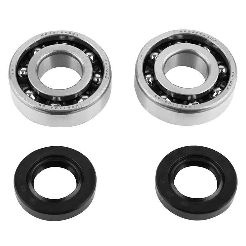 Roulement d'embiellage + joint 50 à boîte P2R adaptable Derbi 50 Senda, GPR-Gilera 50 SMT, RCR (moteur euro 2 + euro 3) - kit 6204 TPI polyamide C4-JOINT nitrile