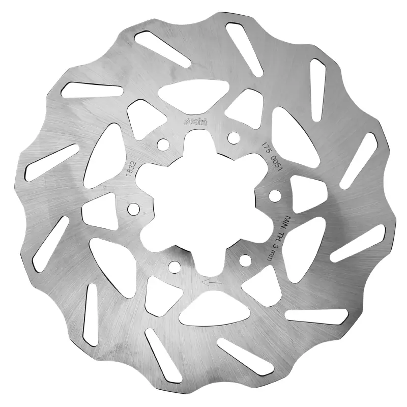 Disque de frein Polini pour derbi 50 GPR 2006+ ar - aprilia 50 RS4 ar - gilera 50 SMT, RCR ar (ext 218MM - int 80MM - 6 trous) (175.0051)