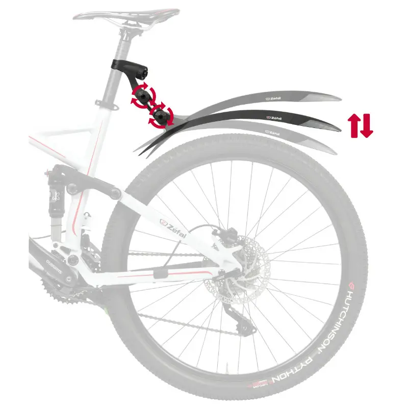 Vorderer MTB Kotflügel 27.5"-29" Zefal deflector RM90+ Harz schwarz für Reifen unter 3.0" Doppelgelenk Durchm. 25-32MM — Ansicht 3
