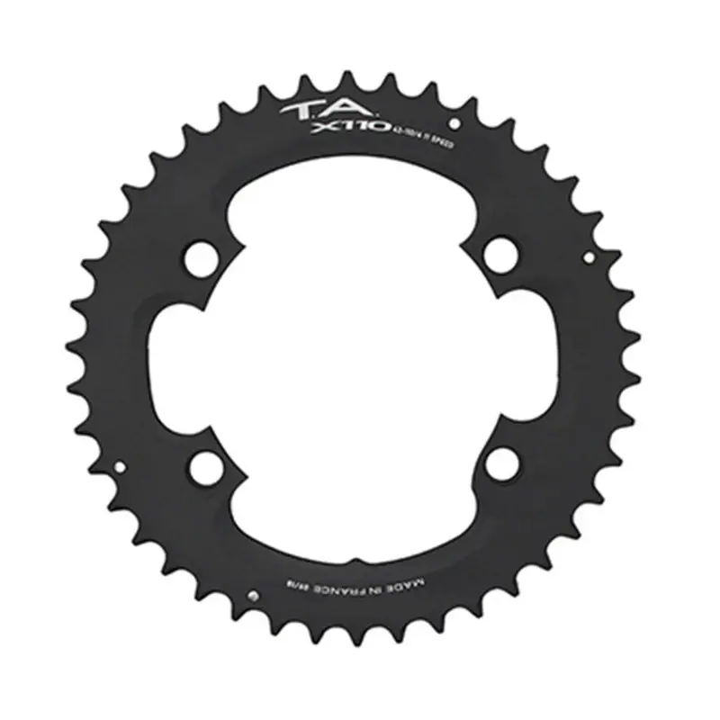 Plateau route 4BRA d.110 pour shimano ultegra R8000 - 6800 ta X110 53DTS exterieur compatible shimano 105 5800+R7000-DURA ace 9000+9100 noir 11V. (penser a commander le kit intravis correspondant)