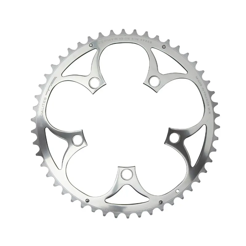 Road chainring Specialités TA 5BRA diameter 110 Zephyr 46 DTS outer silver alu 7075 Shimano 9-10 speed