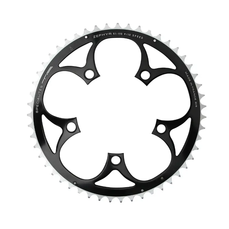 Plateau route 5BRA d.110 ta zephyr 51DTS exterieur noir alu 7075 type shimano 9-10V.