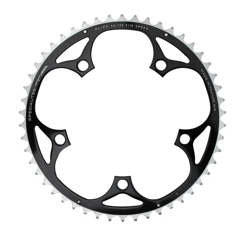 تروس طريق Spécialités TA 5BRA قطر 130 Alizé 51 سن خارجي أسود ألومنيوم 7075 Shimano 8-9-10 سرعة