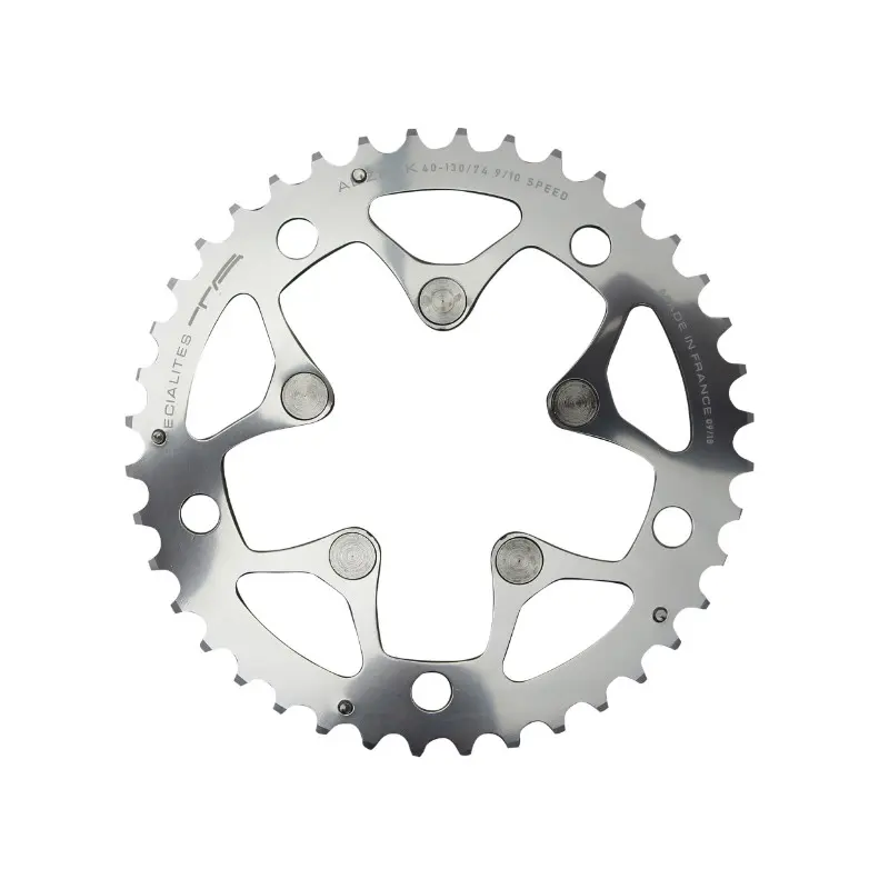روڈ چین رِنگ 5BRA d.130 ta alize triple 39DTS پورٹر سلور ایلومینیم 7075 قسم shimano 8-9-10V۔