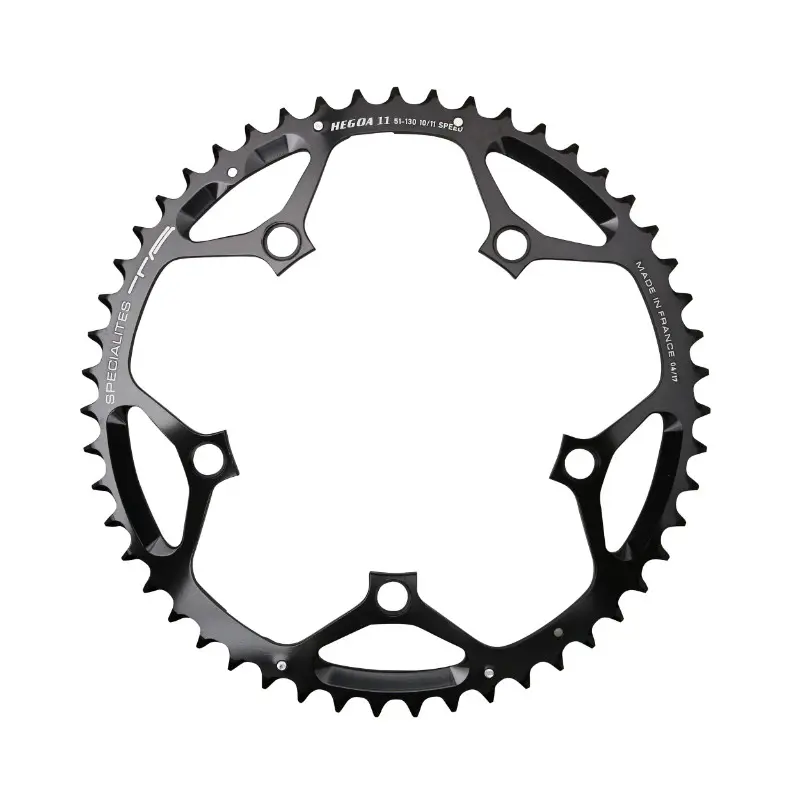 Road Chainring 5BRA D.130 TA Hegoa 51DTS Outer Black Alu 7075 Shimano 10-11 Speed Type.