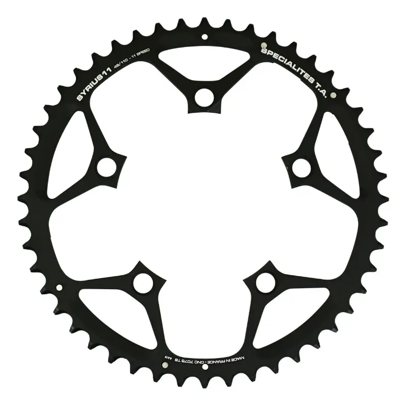 Plateau route 5BRA d.110 ta syrius 48DTS exterieur noir alu 7075 type shimano 10-11V.