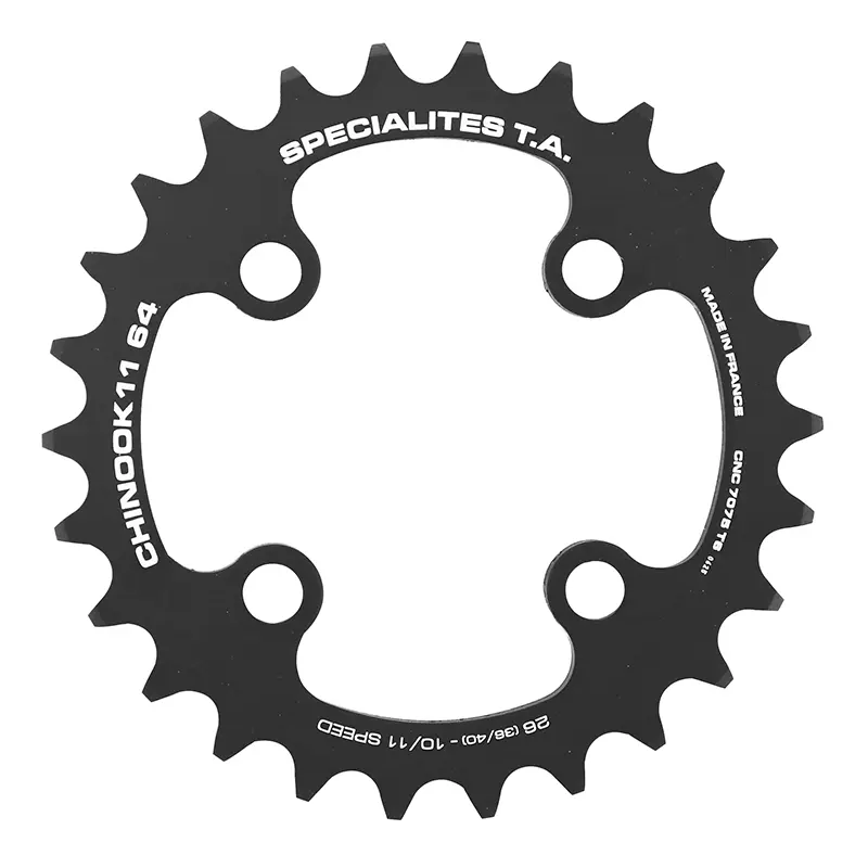 VTT kettingblad Spécialités TA 4BRA 64 mm Chinook 26DTS dubbel binnenblad zwart alu Shimano SRAM Race Face FSA 10-11V
