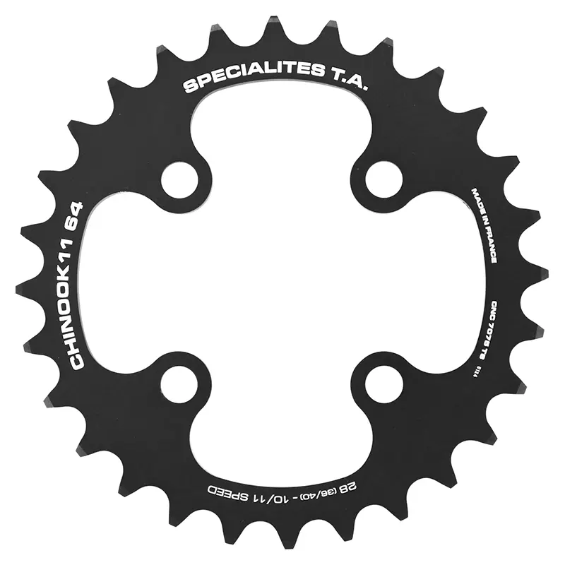 SPECIALITES TA VTT Kettenblatt 4BRA d.64 TA Chinook 28DTS Innen-Doppel schwarz Alu für Shimano - SRAM - Race Face - FSA 10-11V.