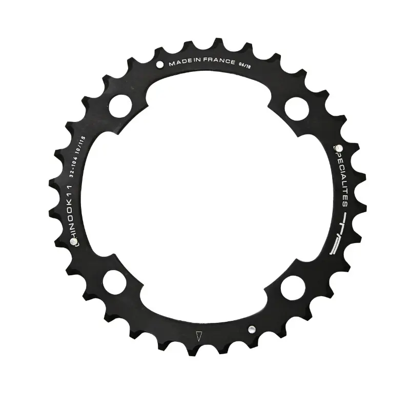 VTTチェーンリング 4BRA D.104 TA チヌーク トリプル 44DTS アウター ブラック アルミ シマノ - SRAM - レースフェイス - FSA 10-11V用。