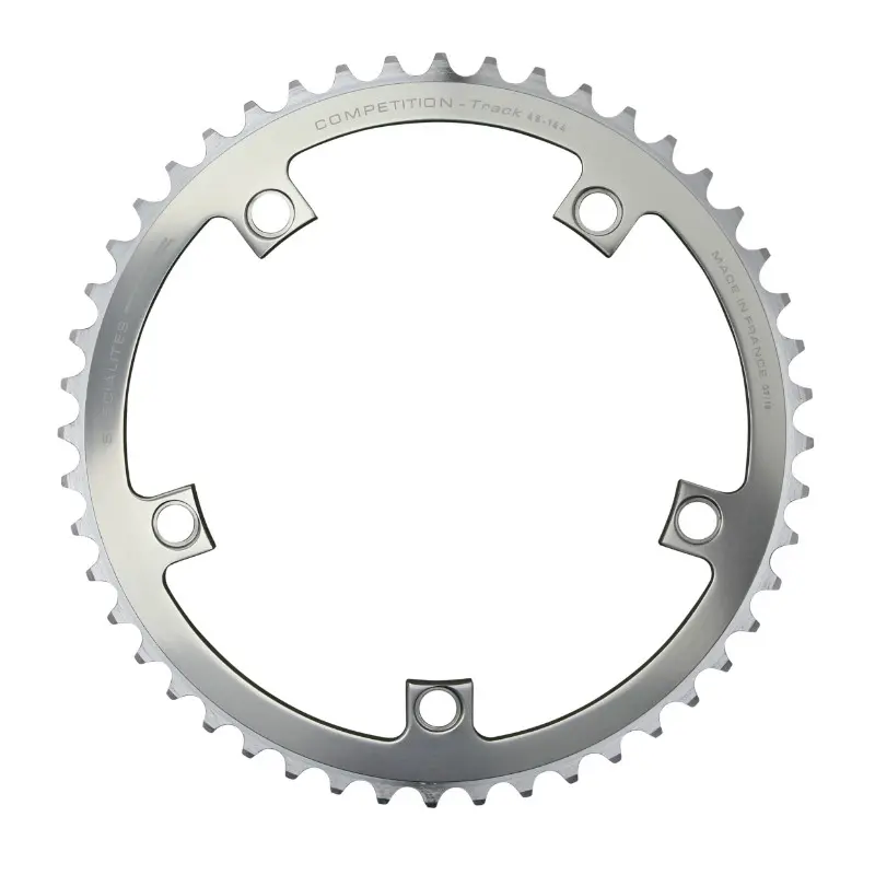 Plateau piste 5BRA d.144 ta 46DTS argent alu 7075 pour chaine 3.17MM (1"1-8)