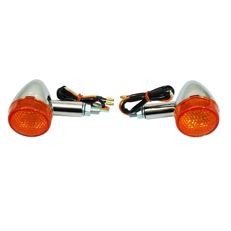 Clignotant universel Vicma custom à ampoule chrome (paire)