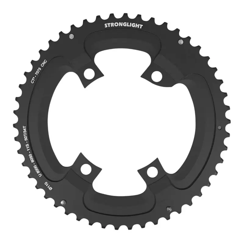 Stronglight 50DTS Kettenblatt Rennrad 4BRA d.110 für Shimano Ultegra R8000 - R8050 außen schwarz CT2 11V. (für 34DTS Kettenblatt)