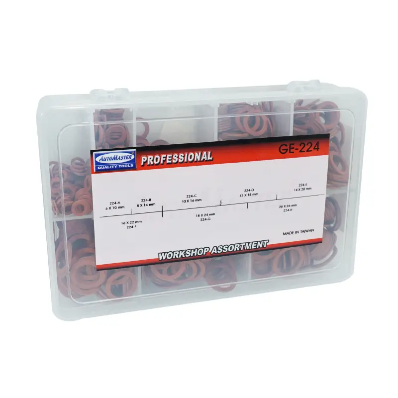 Faserdichtungssortiment 8 Größen Durchmesser 6 bis 20 mm Box 800 Teile P2R — Ansicht 3