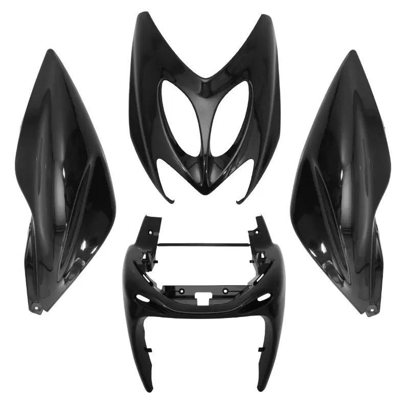 Каросерия-Каринг за скутер адаптивен MBK 50 Nitro 1997-2012 / Yamaha 50 Aerox 1997-2012 черен блясък комплект 4 части P2R