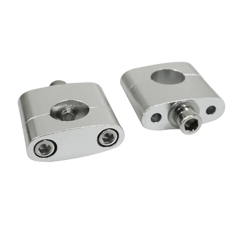 Pontet de guidon universel Replay standard aluminium diamètre 22,2 mm entraxe 35 mm argent vis inox M7 paire
