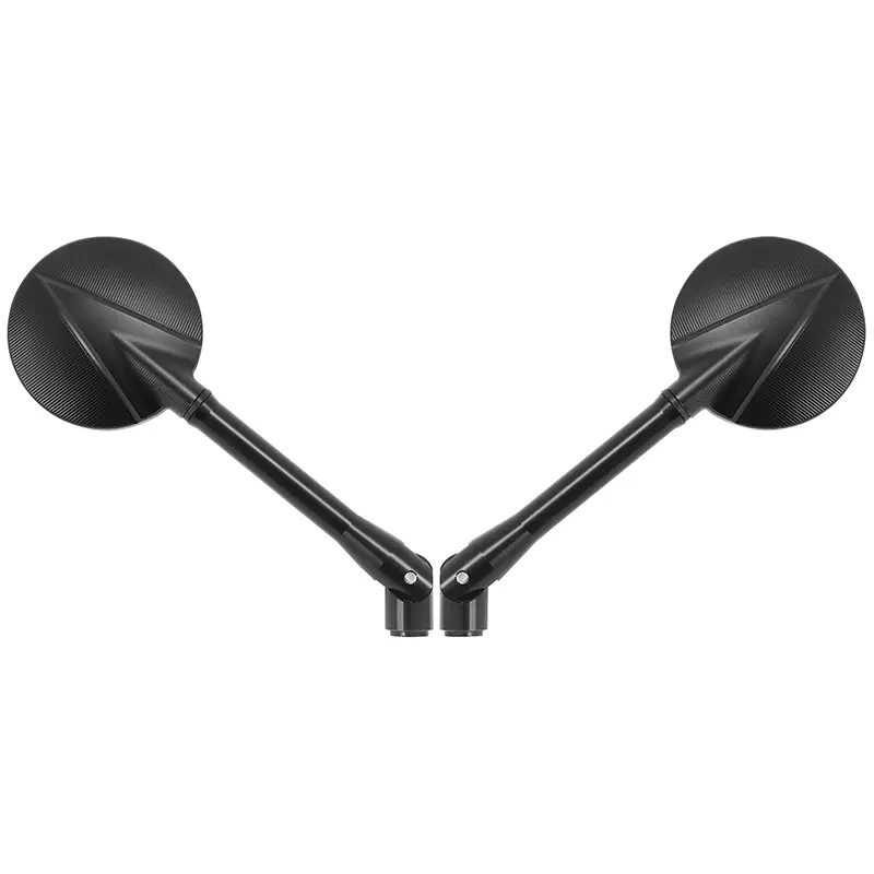 Rétroviseur moto AVOC Indiana rond aluminium CNC noir 76 mm fixation M8 + M10 (paire)