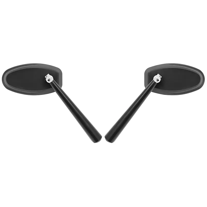 ایووک انڈیانا اوول ایلومینیم سی این سی سیاہ 99x55mm M8 + M10 فکسیشن والا موٹر سائیکل سائیڈ مرر (جوڑا)