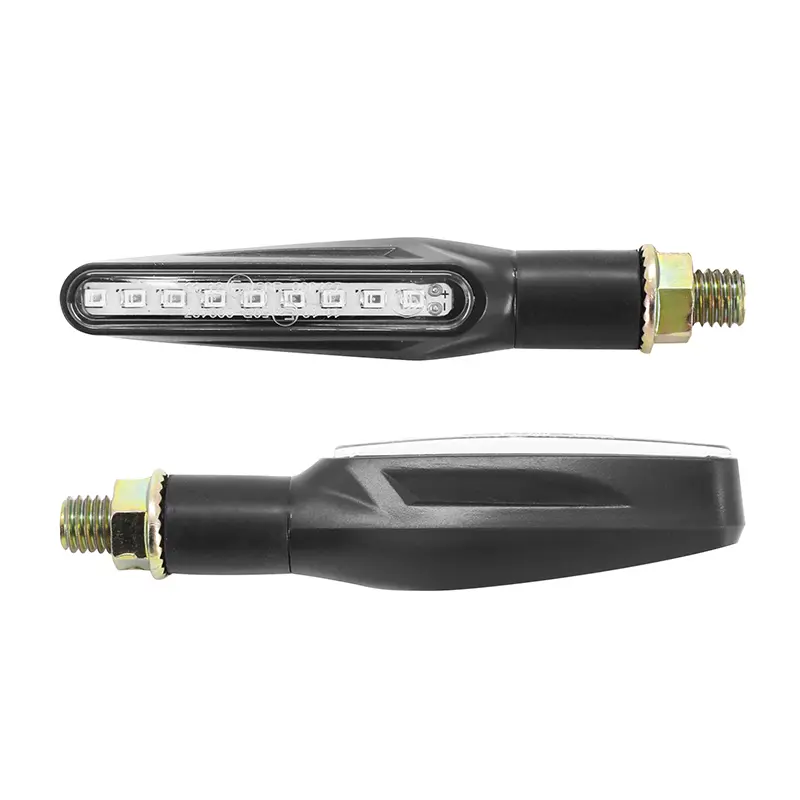 Sequentieller Blinker Motorrad Avoc Sagae 9 LEDs Basis ABS transparent-schwarz (L 87mm - H 19mm - B 25mm) (CE-geprüft) (Paar)