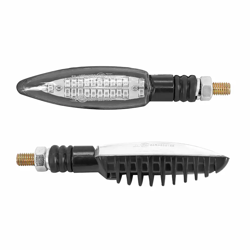 Sequentieller Blinker Motorrad Avoc Sagata 24 LEDs Basis ABS transparent-schwarz (L 103MM - H 25MM - B 26MM) (CE-geprüft) (Paar)