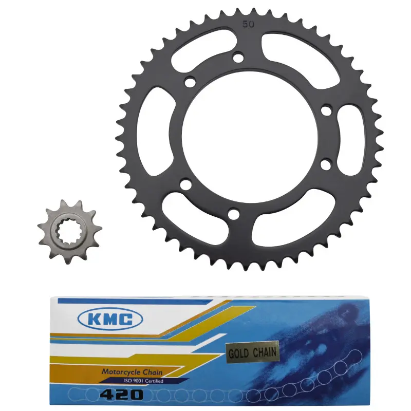 Kit chaine adaptable MBK 50 x-limit 2003+2006-yamaha 50 DTR 2003+2006 420 11X50 (alesage 105MM) (demultiplication origine) -P2R