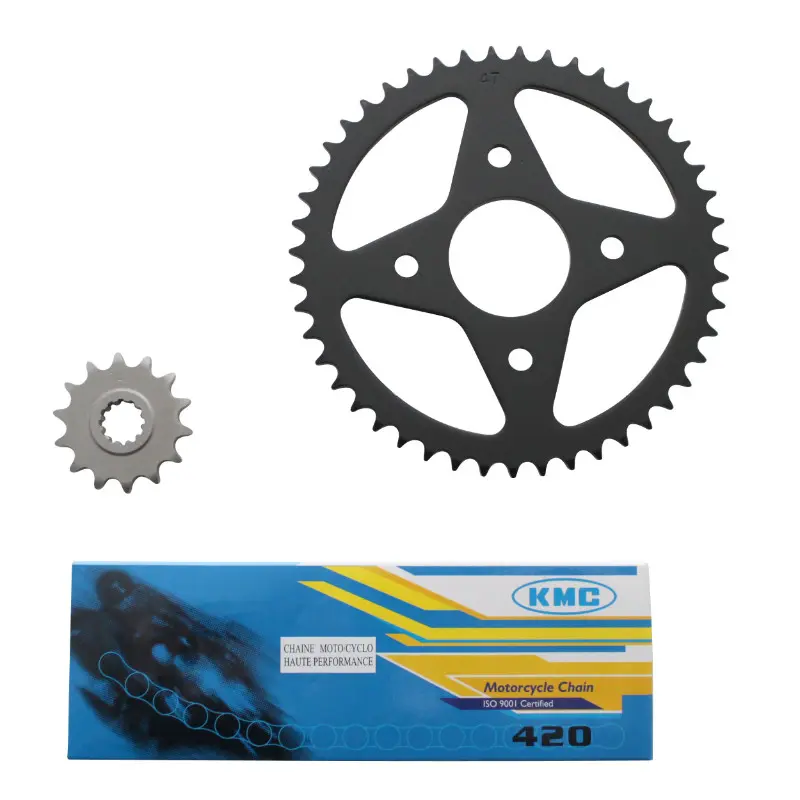 Kit chaîne P2R adaptable MBK 50 X-Power 2000+ / Yamaha 50 TZR 2000+ 420 14x47 alésage 54 mm