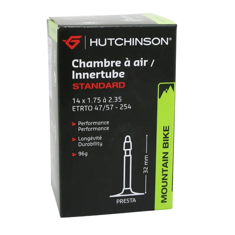 Chambre à air vélo 14 x 1.75 Hutchinson valve Presta 32 mm 80 g