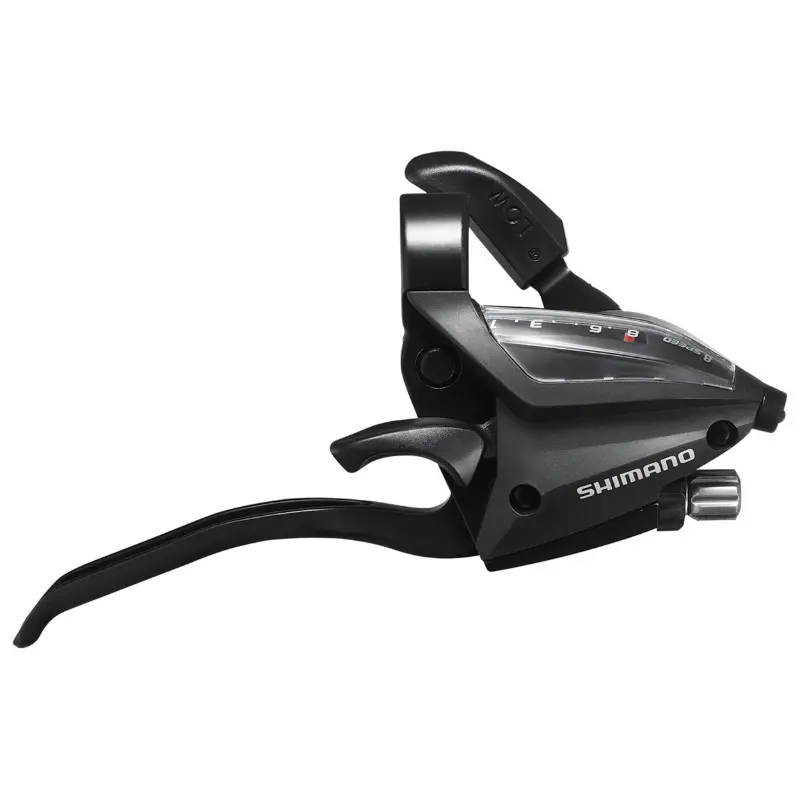 رافعة مقود دراجة جبلية Shimano STEF500 يمين 8V فرامل V-brake 4 أصابع أسود