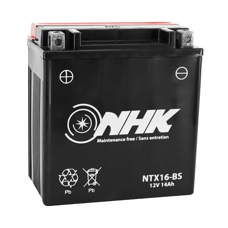 12V 14Ah NTX16-BS Nhk MF 무수전지 산 팩 포함 배송 (L151xW87xH116mm) (프리미엄 품질 - YTX16-BS 동급)
