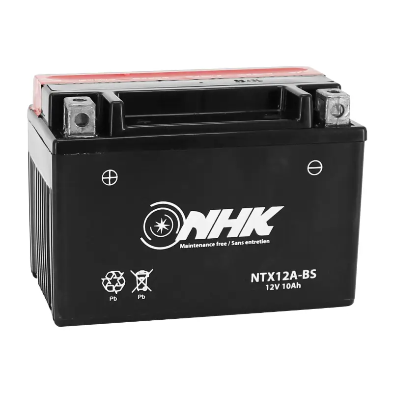Батерия 12V 10 ah NTX12A-BS Nhk MF без поддръжка, доставена с пакет киселина (lg150xl87xh104mm) (премиум качество - еквивалент на YT12A-BS)
