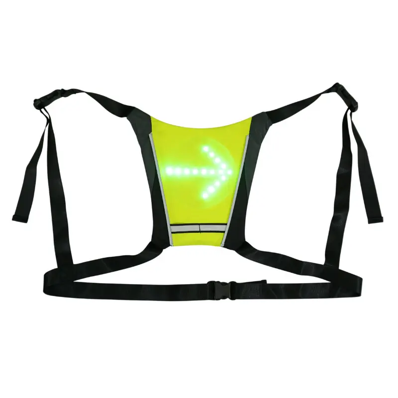 Veste-gilet-baudrier sécurité P2R avec signalisation intégrée 48 LED, indicateur direction et télécommande sans fil (H20xL20cm) rechargeable USB