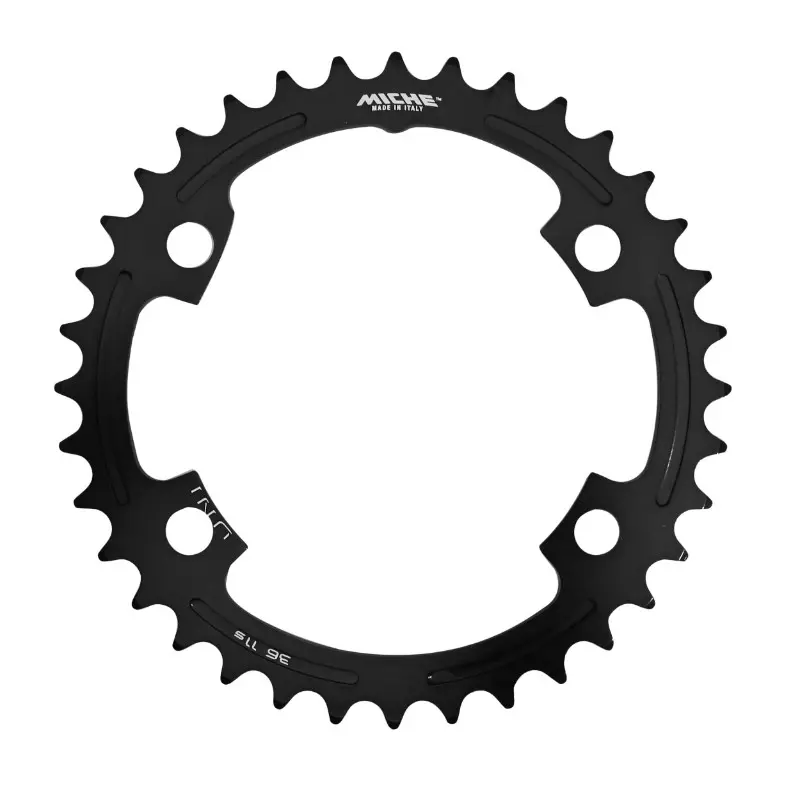 Straßen-Kettenblatt 4BRA d.110 für Shimano Ultegra R8000 - R8050 - 6800 Miche 36DTS Innenlager schwarz 11-fach. Kompatibel mit 105 5800