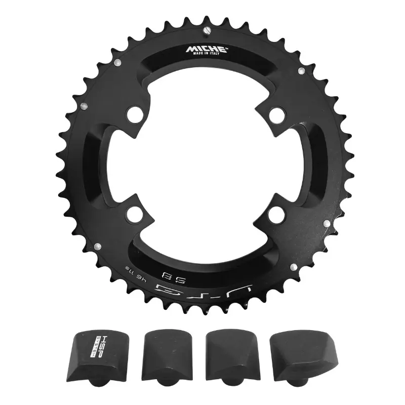 Kettenblatt 4BRA d.110 für Shimano Ultegra R8000 - R8050 Miche 46DTS außen schwarz 11-fach.