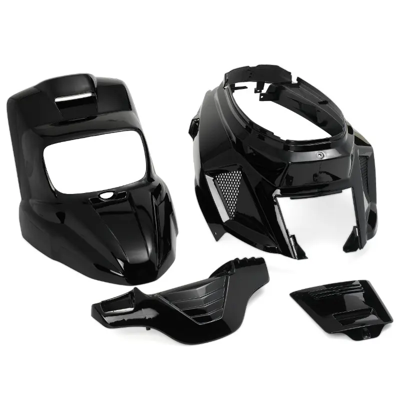 Carrosserie Replay design pour MBK 50 Booster 2004+ / Yamaha 50 BWS 2004+ noir brillant (kit 7 pièces)