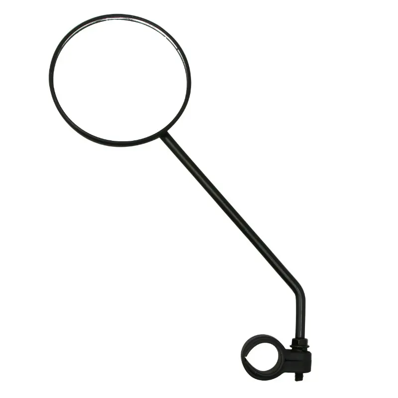 Retroviseur velo gauche ou droit rond noir fixation collier tige 170MM reglable 22.2 MM (miroir diam 85MM) (vendu sur carte)