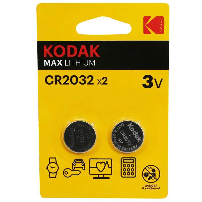 Pile bouton CR2032 Kodak lithium 3V (lot de 2)