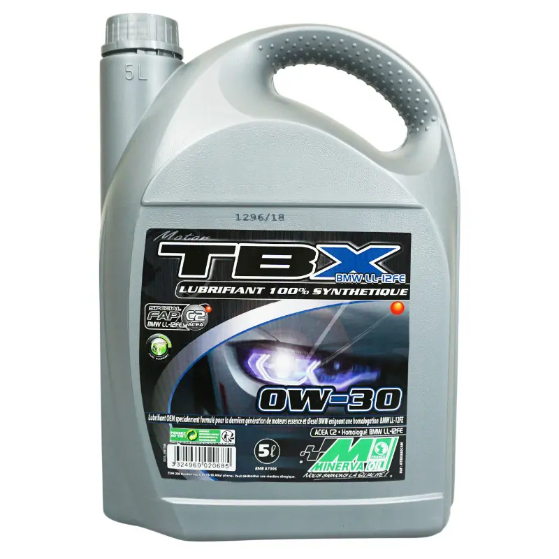 Huile moteur 4 temps Minerva Maxiscooter-Moto TBX 0W30 100% synthèse 5L