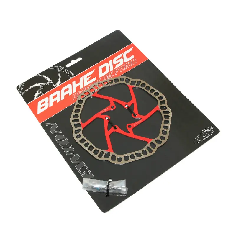 뉴튼 MTB 브레이크 디스크 160 mm 6홀 실버 레드 센터 시마노 호환 — 2번째 뷰