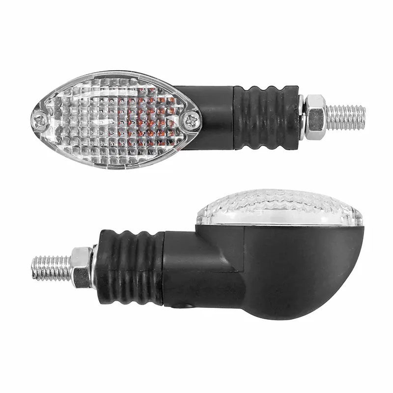 Universaal richtingaanwijzer Replay mini ovaal met BA9S-lamp transparant-zwart (l 75MM - h 28MM - b 38MM) (paar) **