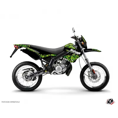 Kit décoration autocollant Predator noir-vert Derbi 50 Xtreme XRace 2005-2009 KUTVEK