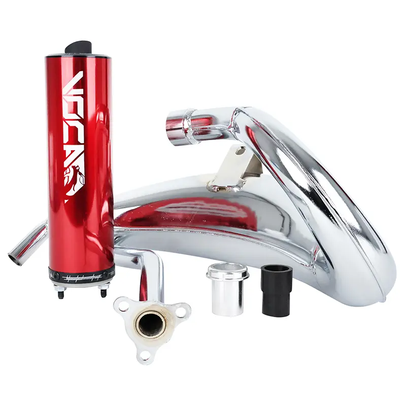 Silencieux Voca Racing chromé pour Derbi Senda et Aprilia RX SX 50