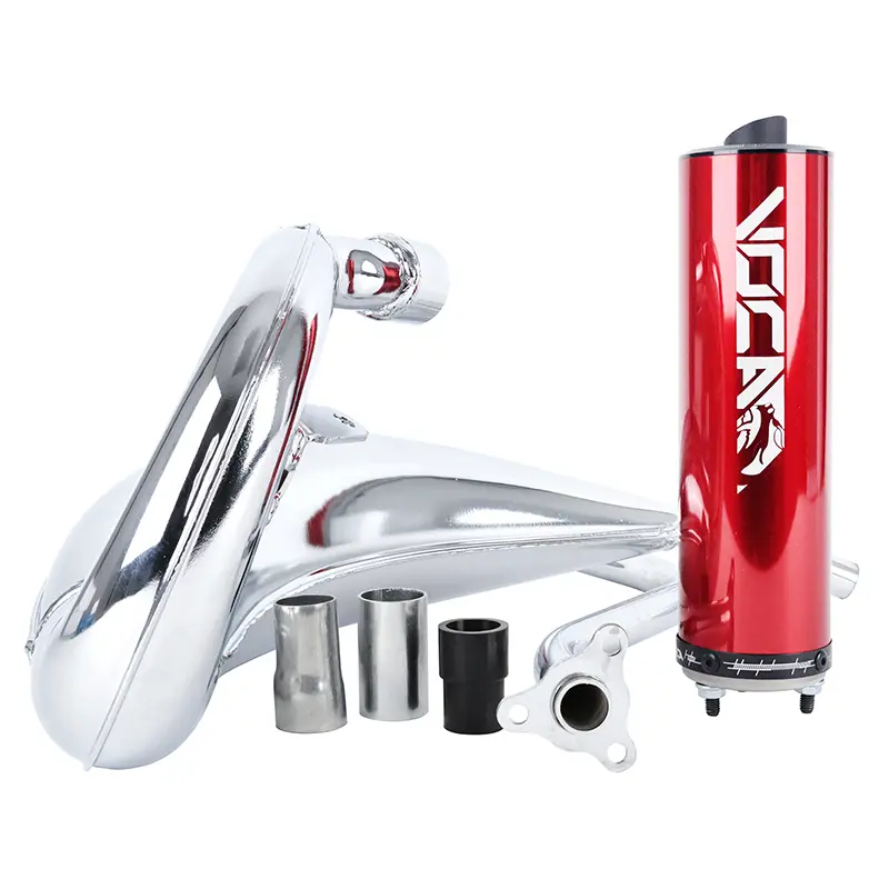 Silencieux VOCA Racing chromé aluminium rouge passage haut droit pour Beta 50 RR 2012-2020