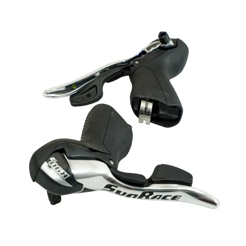 Levier-manette route patin Sunrace 9V triple alu noir compatible Shimano (paire)