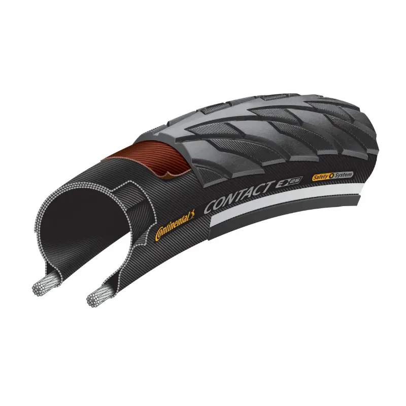 Pneu VTC urbain 700 x 40 Continental Contact noir TR flanc réflex compatible VAE