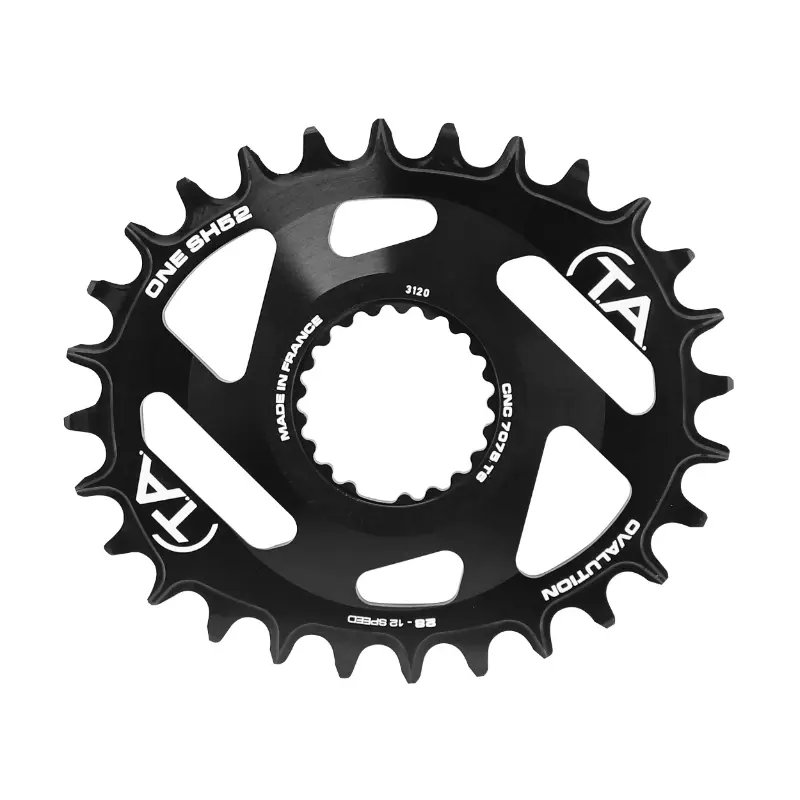 Plateau VTT direct mount pour shimano XTR M9100 - XT M8100 - SLX M7100 ta one SH52 oval 28DTS compatible M900 10-11-12V. narrow wide noir