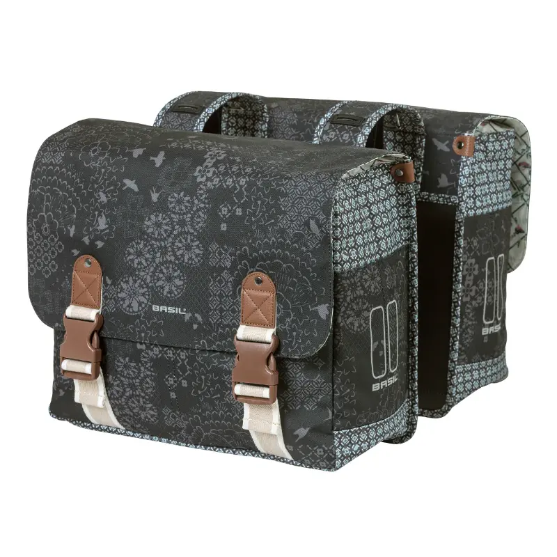 بیسل بوہیم 35L ڈبل ریئر سائیکل پنے سیاہ-کریم ویلکرو فکسنگ 37x15x37cm
