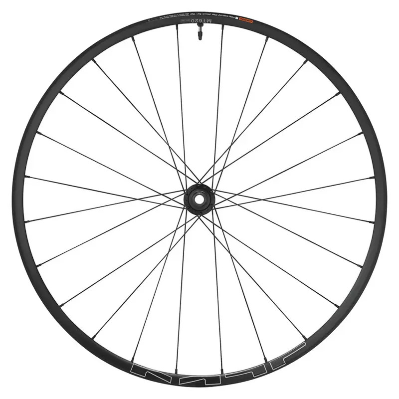 Roue VTT disque 27,5" Shimano MT620 Boost tubeless centerlock avant noir axe traversant 15-110 jante 30C